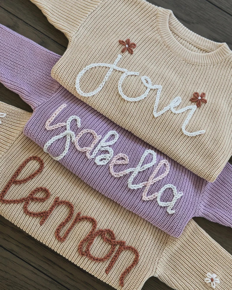 Custom Hand Embroidered Sweater for Toddlers - Etsy | Etsy (US)