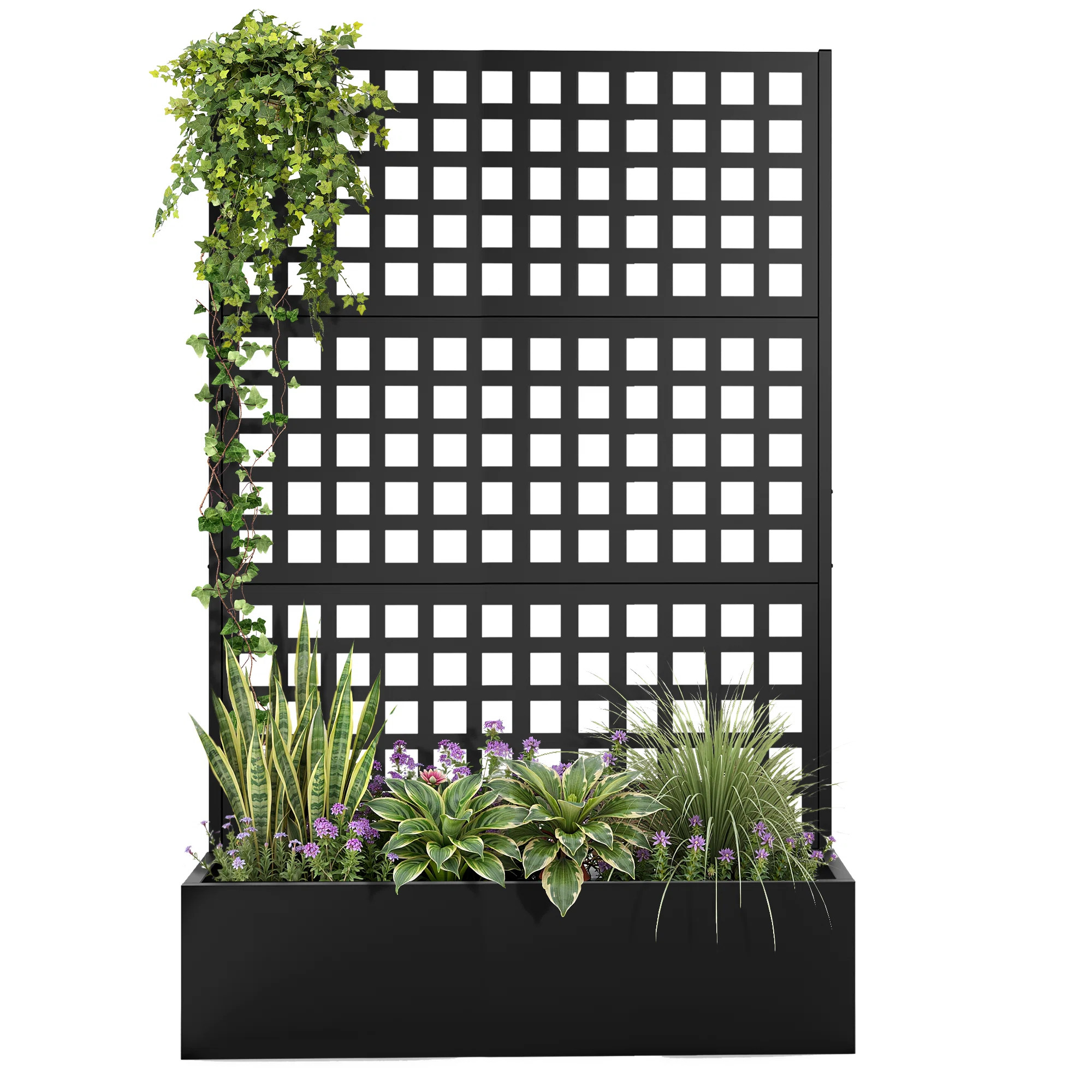 Metal Planter Wall with Trellis,  Outdoor Elevated Garden Bed, Dual-Purpose for Privacy Decoratio... | Wayfair North America