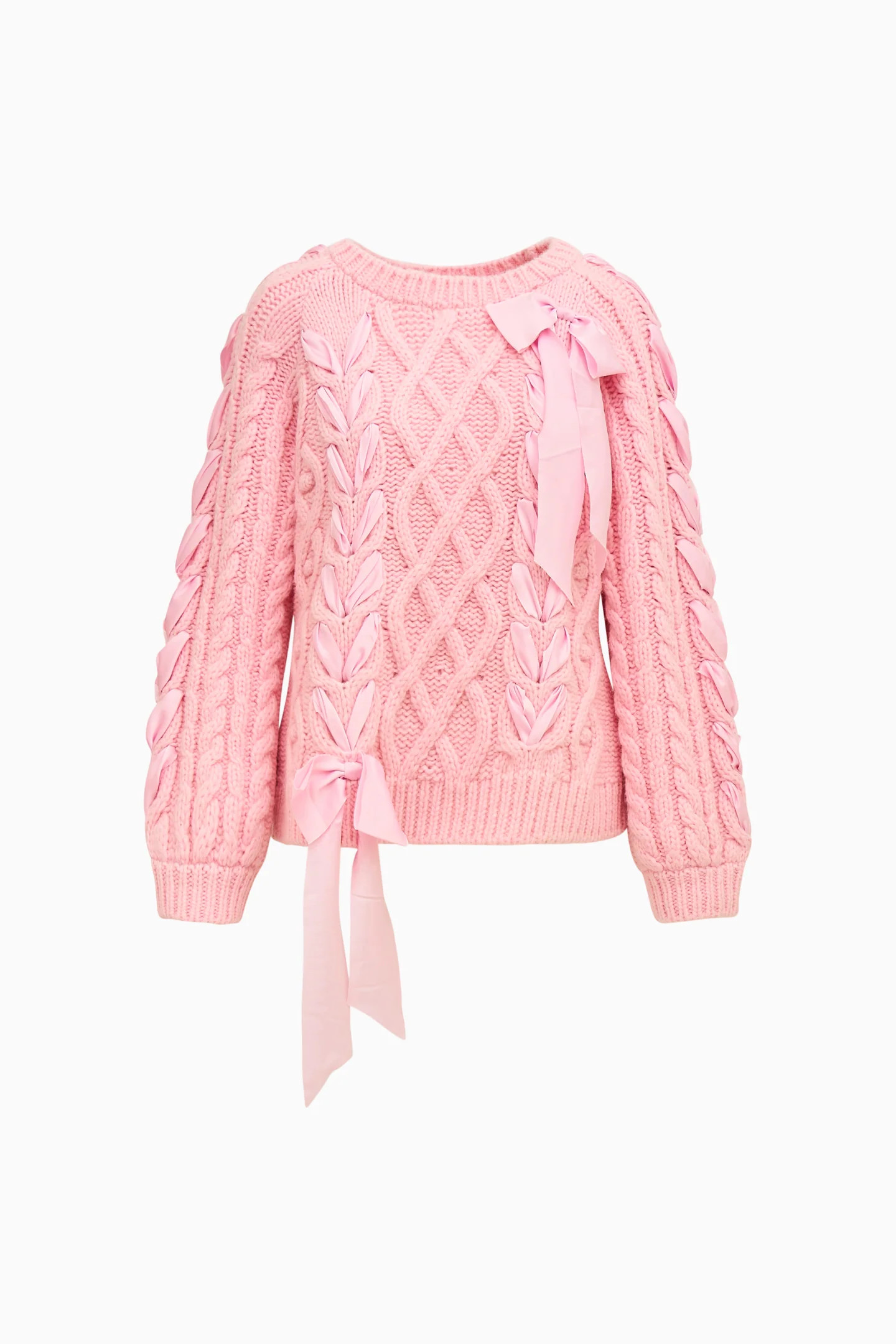 Little Girls Doria Alpaca-Blend Ribbon Pullover | LoveShackFancy
