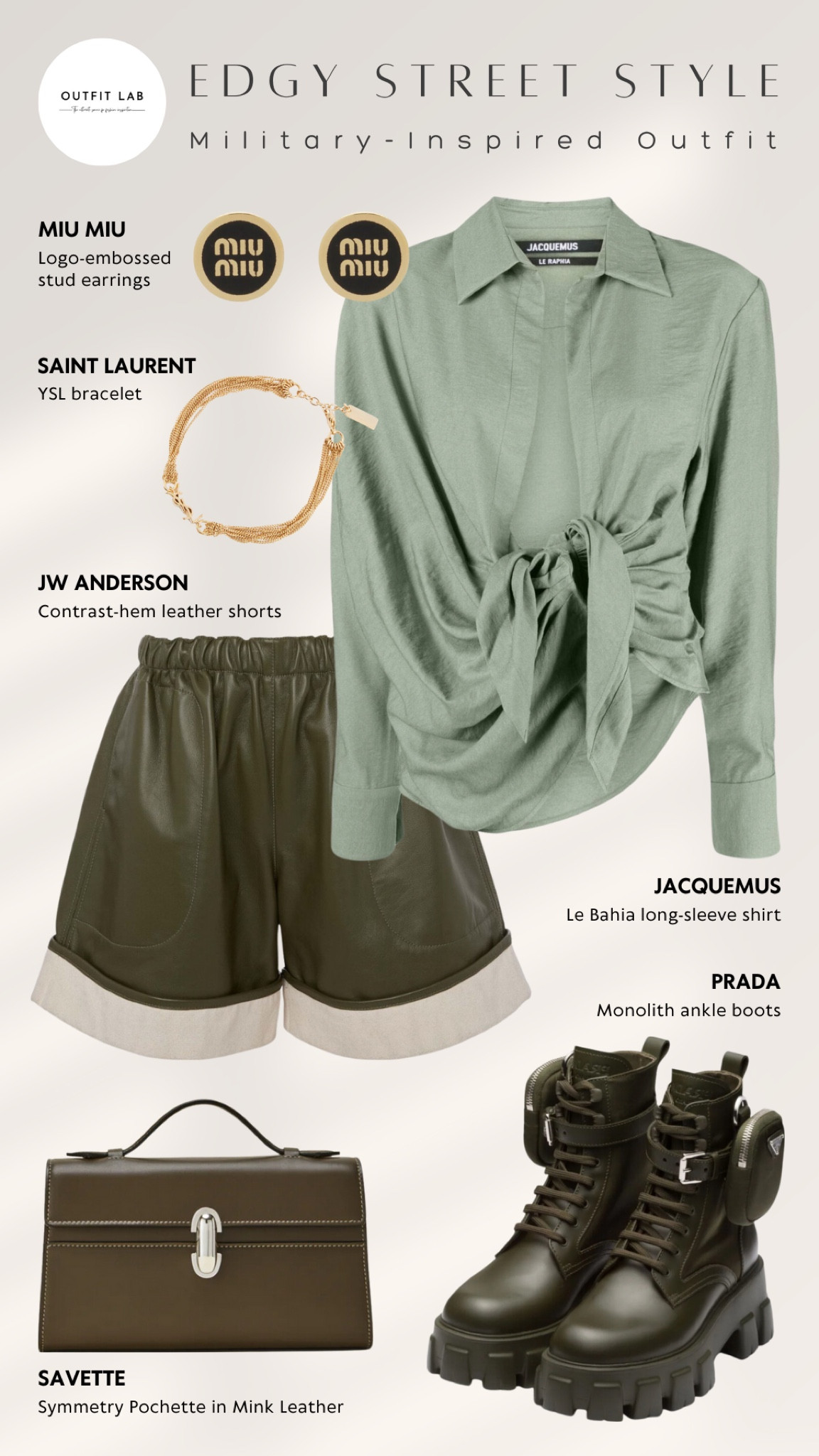 Edgy Street Style: Military-Inspired Outfit – Shop Now!

Embrace edgy street style with this military-inspired outfit. Featuring stylish Prada boots paired with JW Anderson shorts for a rugged yet chic look. The Jacquemus shirt adds a touch of sophistication, while the Savette pochette keeps your essentials secure. Complete the ensemble with Miu Miu earrings and a Saint Laurent bracelet for a hint of elegance. Perfect for any casual outing, this outfit ensures you stay on-trend and effortlessly cool. Shop now to elevate your street style with this unique military-inspired ensemble!

#LTKShoeCrush #LTKStyleTip #LTKSeasonal
