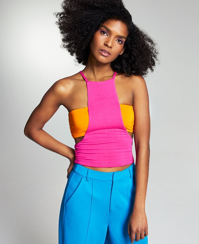 Zerina Akers Cut-Out Knit Halter Tank Top, Created for Macy's | Macys (US)