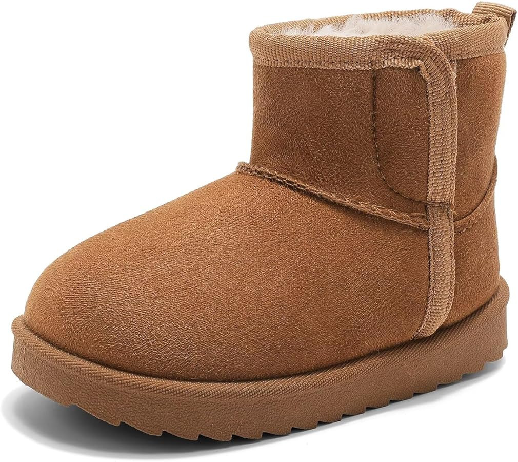 Cubufly Toddler Warm Fur Lined Boots Kids Girls Boys Winter Non Slip Snow Boots Outdoor Shoes | Amazon (US)