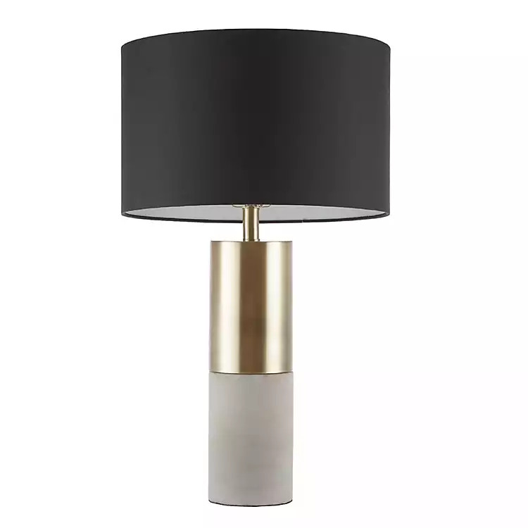 Concrete and Steel Gold Table Lamp | Kirkland's Home