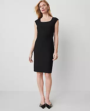 The Petite Scoop Neck Dress in Bi-Stretch | Ann Taylor