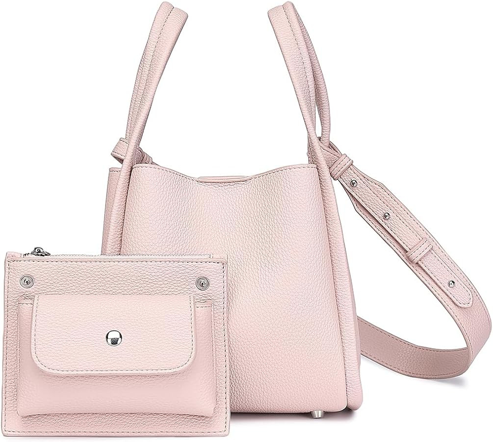 Mini Crossbody Purse - Small Faux Leather Bucket Bag for Women with Zipper Top Handle Adjustable ... | Amazon (US)