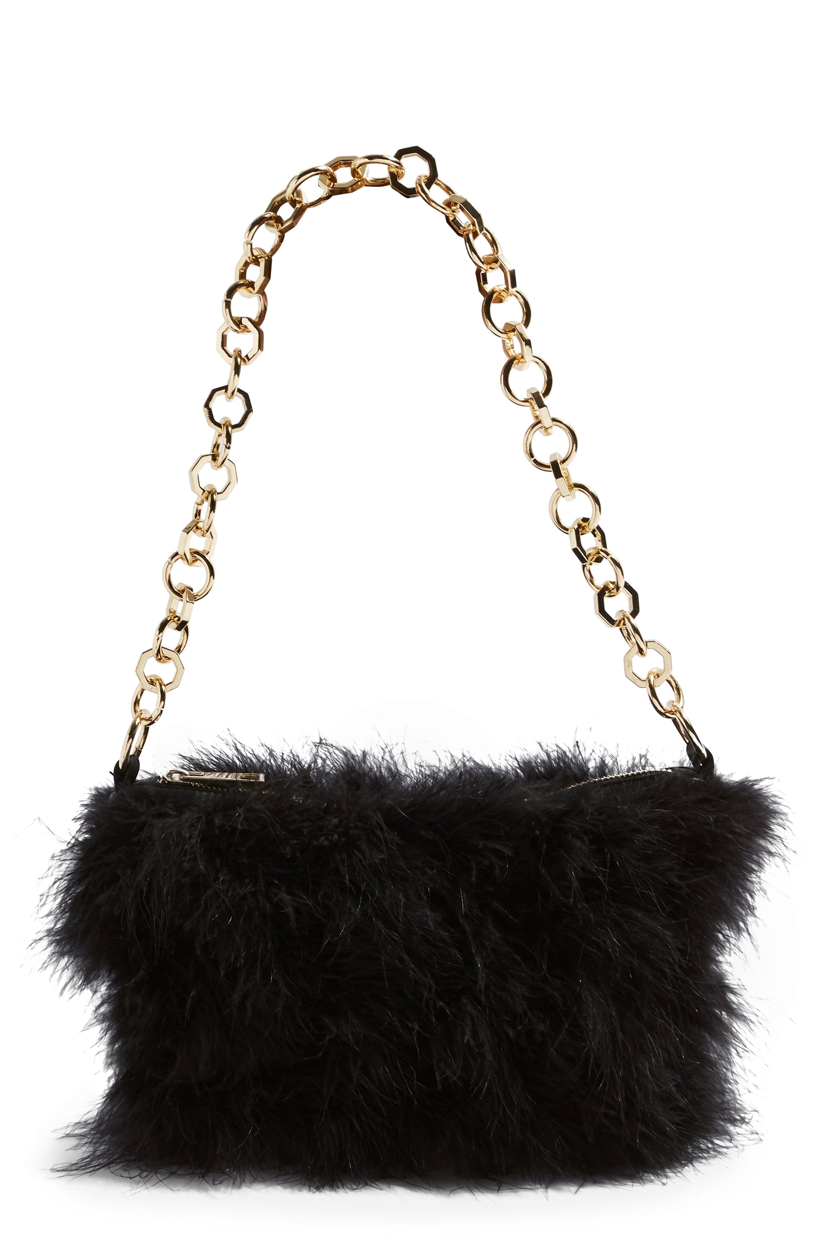 Topshop Flo Marabou Feather Shoulder Bag - | Nordstrom