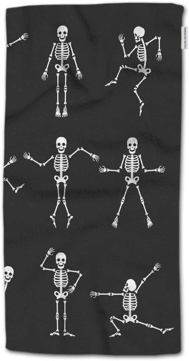 HGOD DESIGNS Hand Towel Skeleton,Funny Cartoon Dancing Skeleton Body Hand Towel Best for Bathroom Ki | Amazon (US)