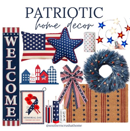 July 4th will be here before we know it!! I’ve rounded up some of my top patriotic decor 😍🇺🇸 Round up includes doormat, welcome sign, American Flag pillow, yard signs, lights, candles and more! 

Amazon finds, Amazon home, American flag decor, USA decor, july 4th decor, Fourth of July decor, patriotic finds, star pillow, red white and blue, home decor ideas, simple home decor, door decor, patriotic wreath 

#LTKhome #LTKstyletip #LTKSeasonal