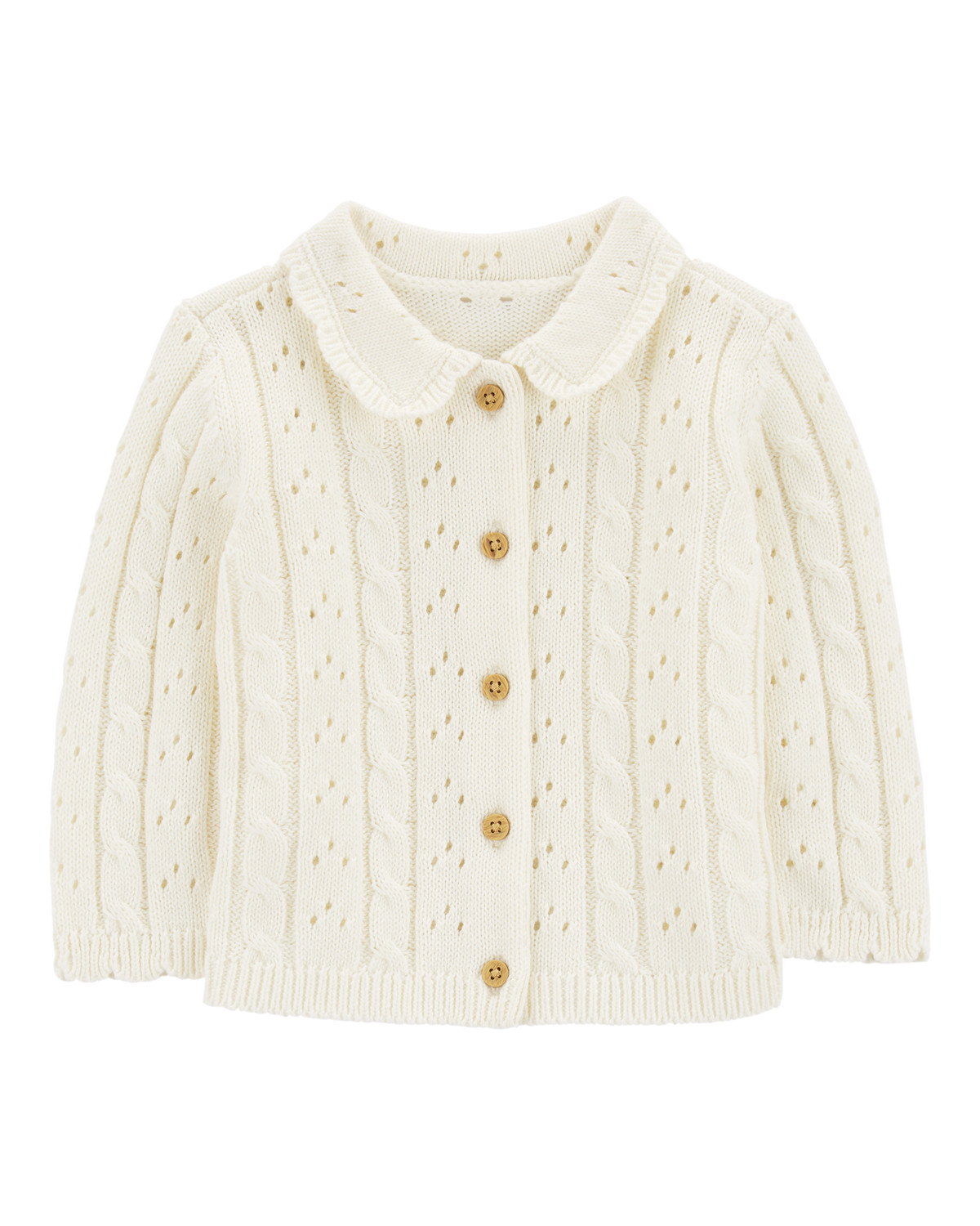 Baby Pointelle Button-Front Sweater Knit Cardigan - OshKosh | Carter's | Carter's Inc