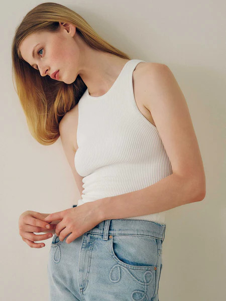 Racer Tank Instasculpt™ Rib | White | DL 1961 Women