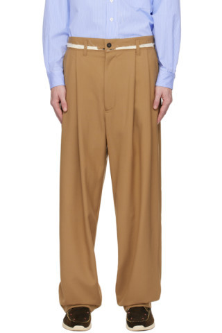 Camiel Fortgens - Tan Raw Edge Trousers | SSENSE