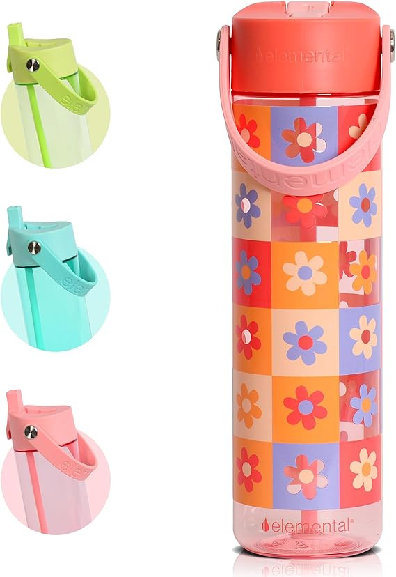 Elemental Splash Water Bottle with Straw - BPA-Free Tritan Plastic Reusable Water Bottle with Str... | Amazon (US)