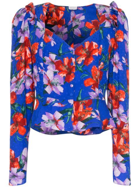 Magda Butrymevora floral print silk blouse | Farfetch (US)