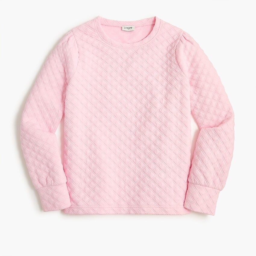 Puff-sleeve quilted pullover sweatshirt | J.Crew Factory