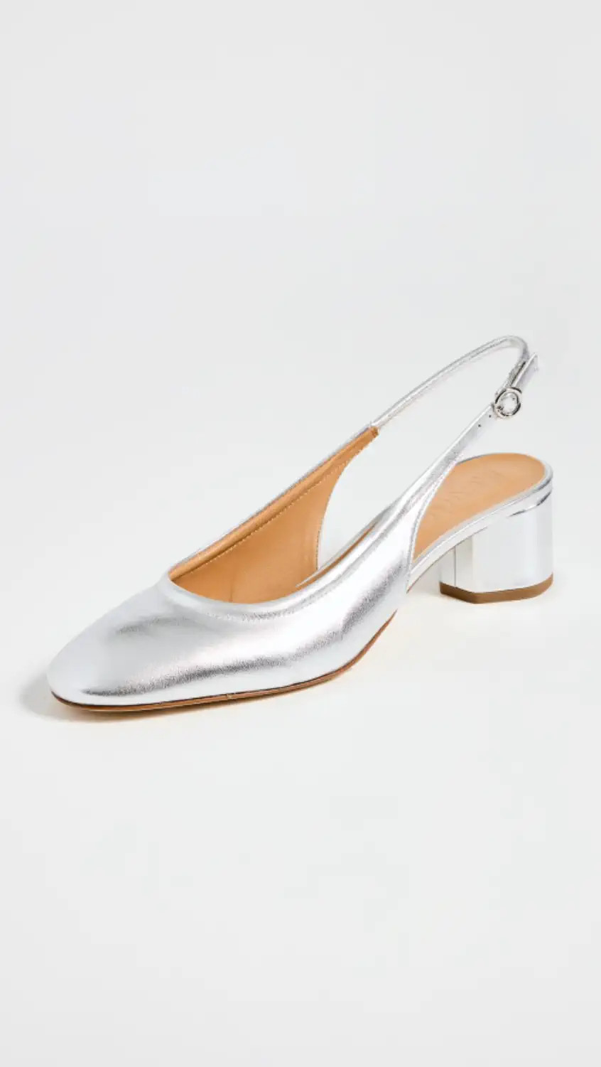 Romy Laminated Silver Pumps | Shopbop