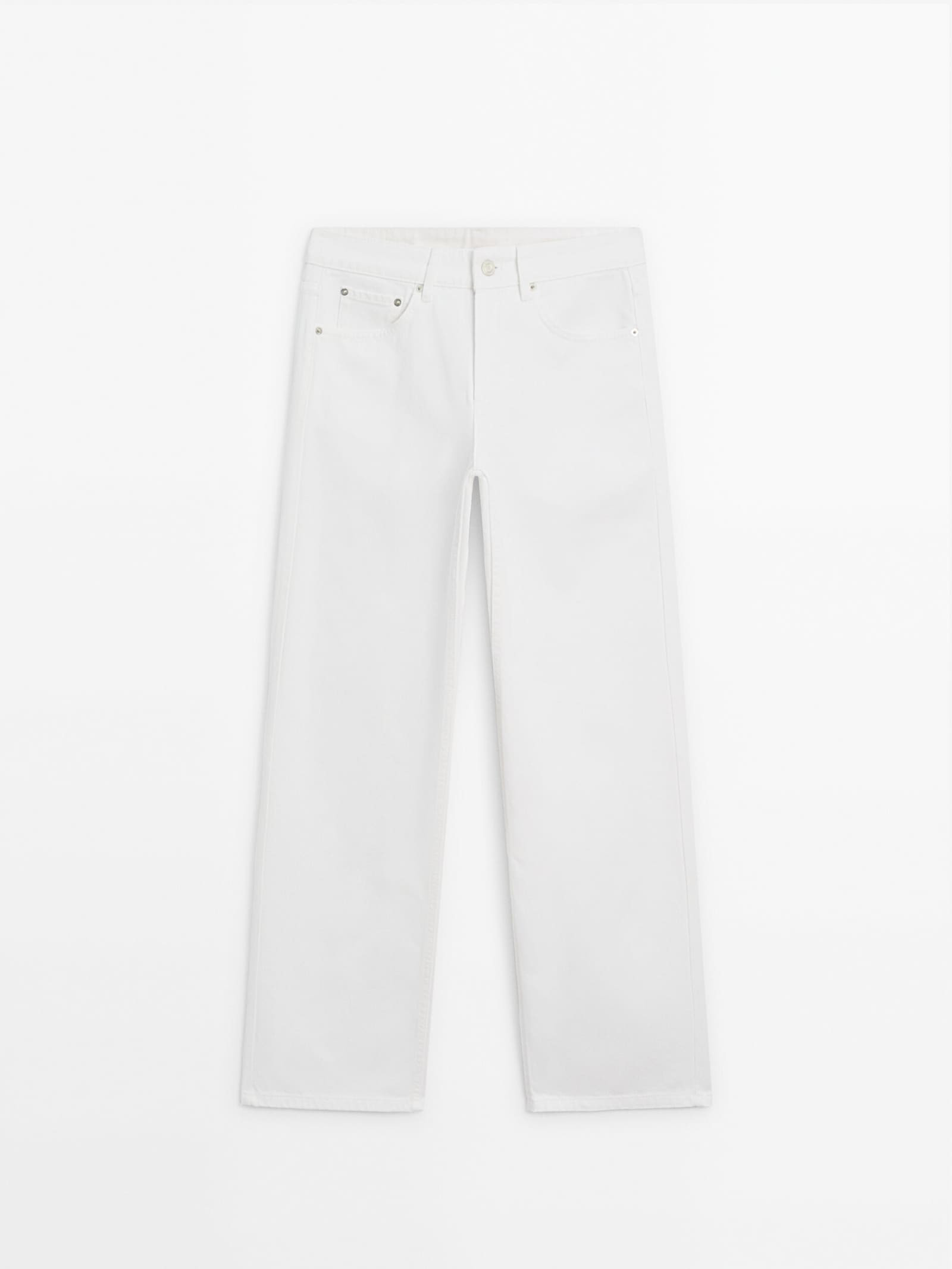 Mid-rise wide-leg full length jeans | Massimo Dutti US