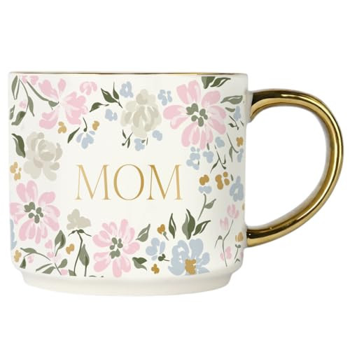 Sweet Water Decor Mug for Mom, 14oz Fine Bone China Cup with Gold Handle & Rim for Tea & Coffee Drinks, Gift Idea for Mother's Day, Mom's Birthday & Christmas, Cute Vintage Floral Design | Amazon (US)