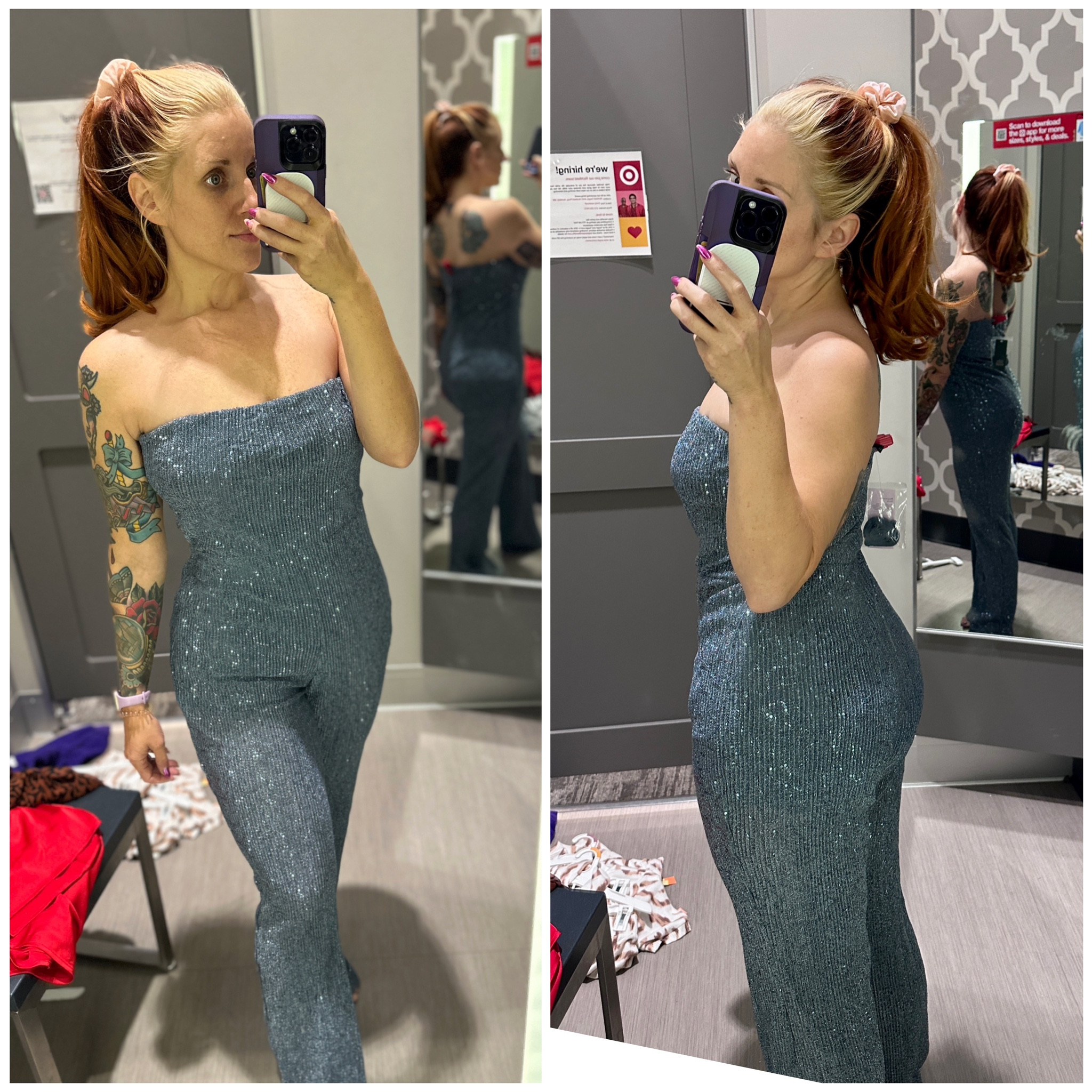 Okay so I honestly hate jump suits but felt compelled to try this on….
I’m obsessed. Already ordered in another color & can’t wait to wear it!

Wearing a medium but ordered in a large too. Will report back!

#LTKmidsize #LTKfindsunder50 #LTKHoliday