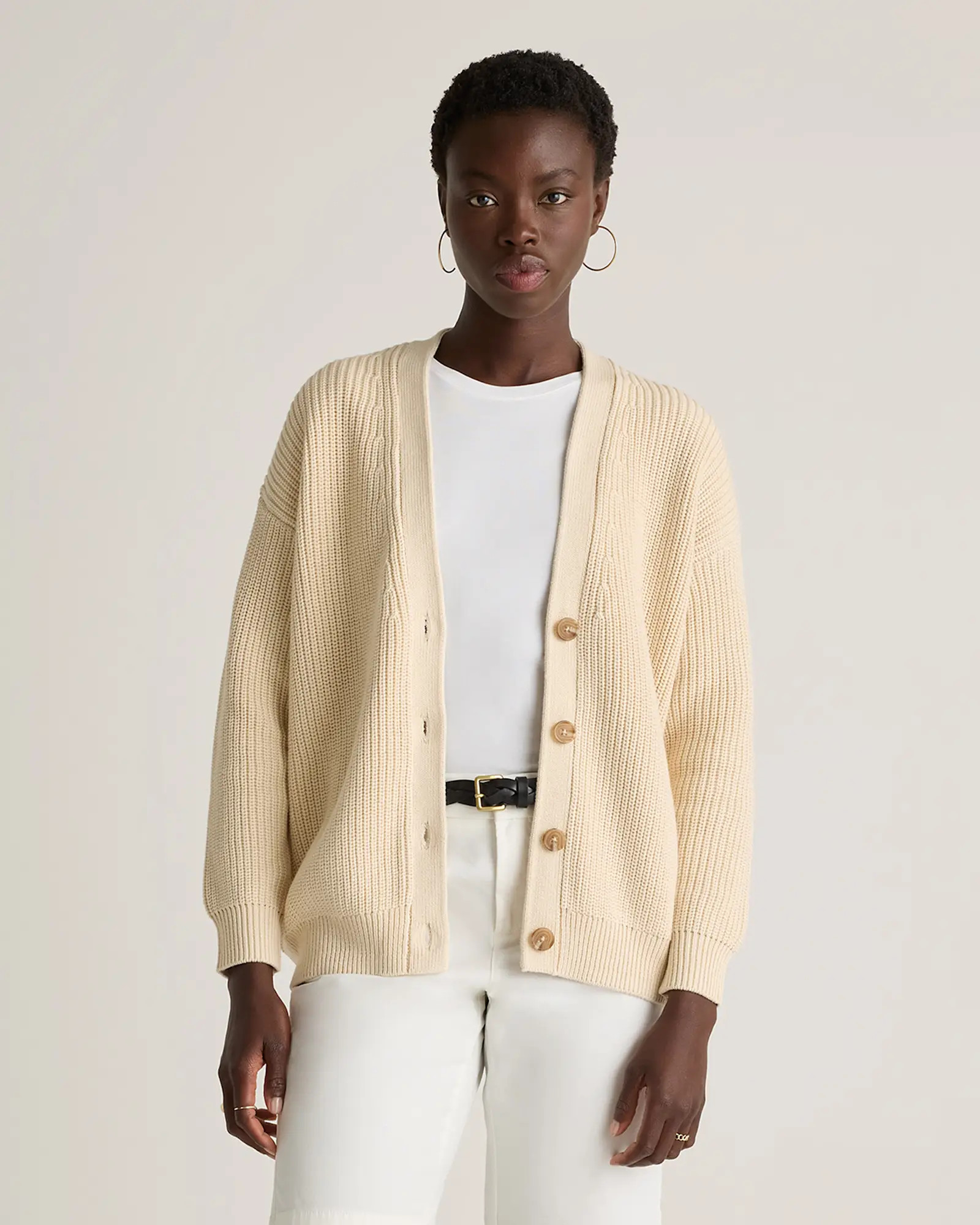 100% Organic Cotton Oversized Boyfriend Cardigan | Quince