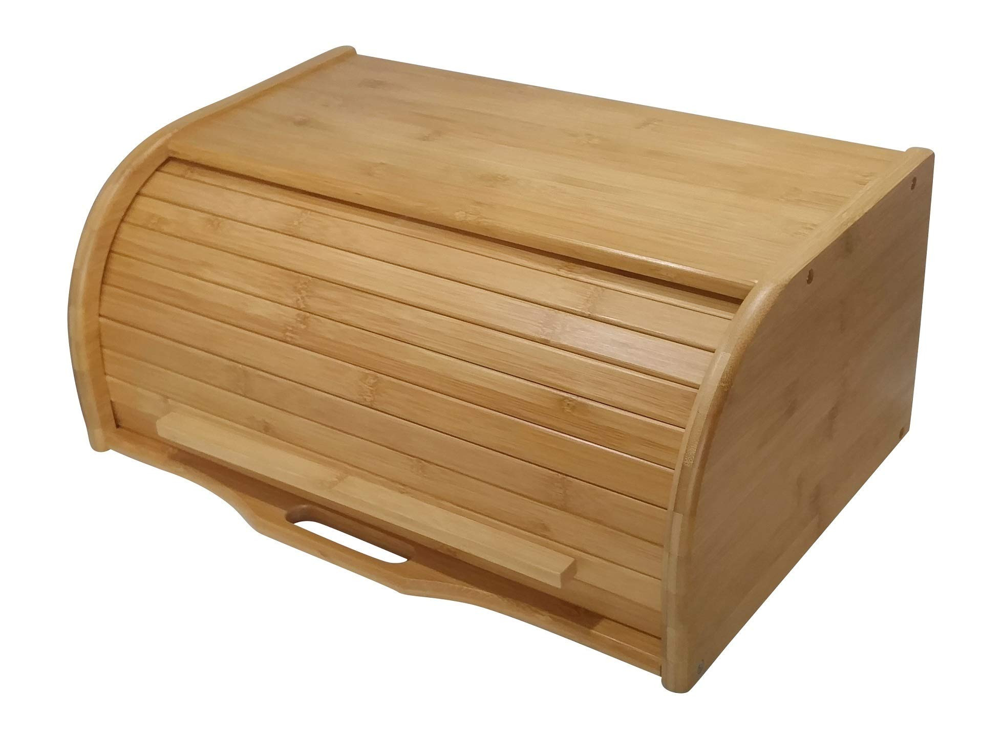 Large bread box bread basket wooden box storage boxes kitchen counter organizer, roll top breadbox. bread boxes for kitchen countertop. Bamboo wooden boxes. (Natural) | Amazon (US)