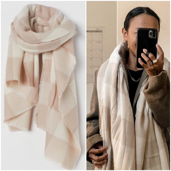 Checked Light Beige Scarf | Poshmark