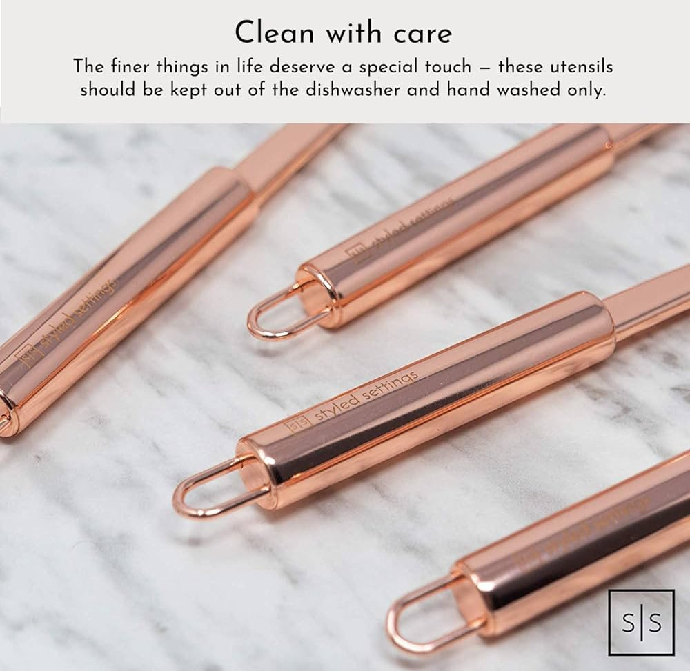 Copper Cooking Utensils for Cooking / Serving, Rose Gold Kitchen Utensils -Stainless Steel Copper... | Amazon (US)