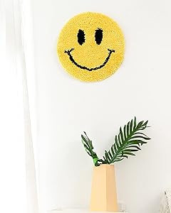 Ohocut Smile Face Tufted Wall Decor Preppy Room Decor Aesthetic Wall Decor for Bedroom, Livingroo... | Amazon (US)