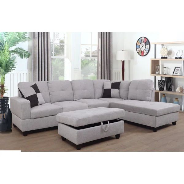 Jewelissa Sectional Sofa With Ottoman | Wayfair North America