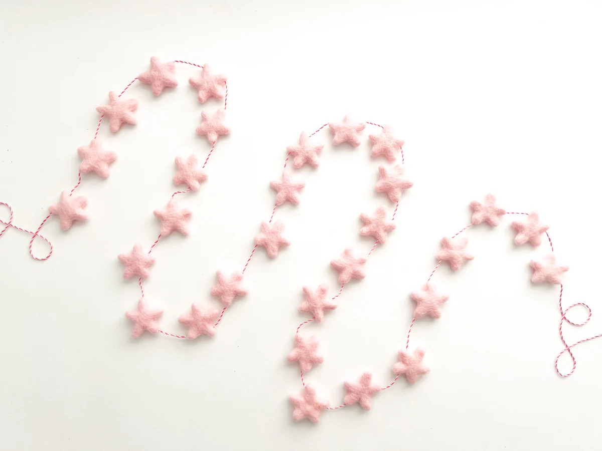 Pink Felt Star Garland | Pearl & Jane