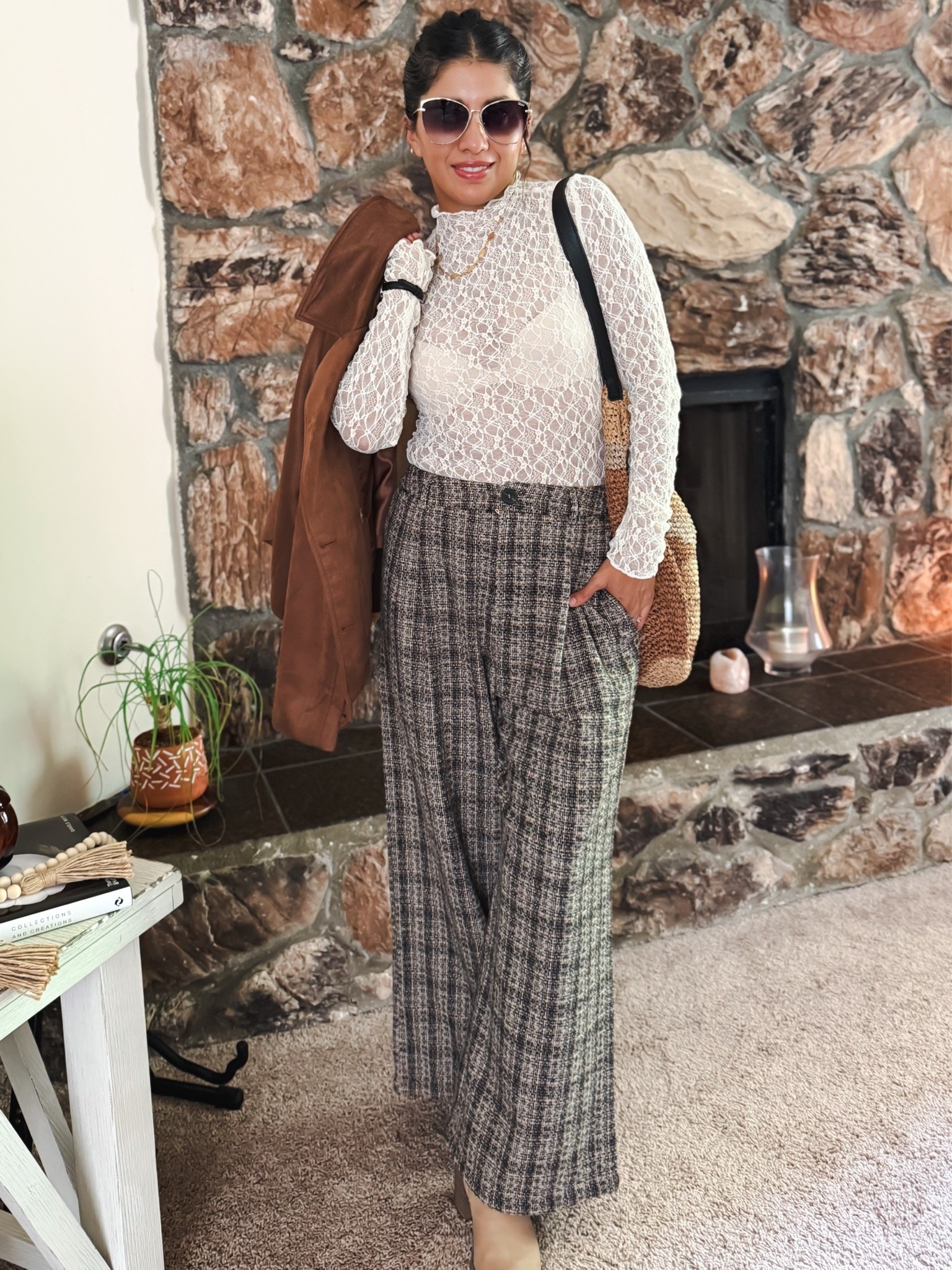 Amazon fall outfit that looks so chic! 😍 Wide-leg pants, a sheer mesh top & a faux suede coat make the perfect elevated look for the office, date night, or any occasion. Effortless, classy, and so easy to style!

Wearing size S. 🍁 Shop my look on LTK!

Amazon fall outfits, Amazon winter outfits, chic fall outfit, wide-leg pants outfit, sheer mesh top, faux suede coat, elegant casual outfit, office outfit ideas, business casual outfits for women, fall fashion 2026, winter fashion essentials, Amazon fashion finds, affordable fall fashion, classy everyday outfits, fall date night outfit, neutral fall outfit, women’s fashion, size small outfit