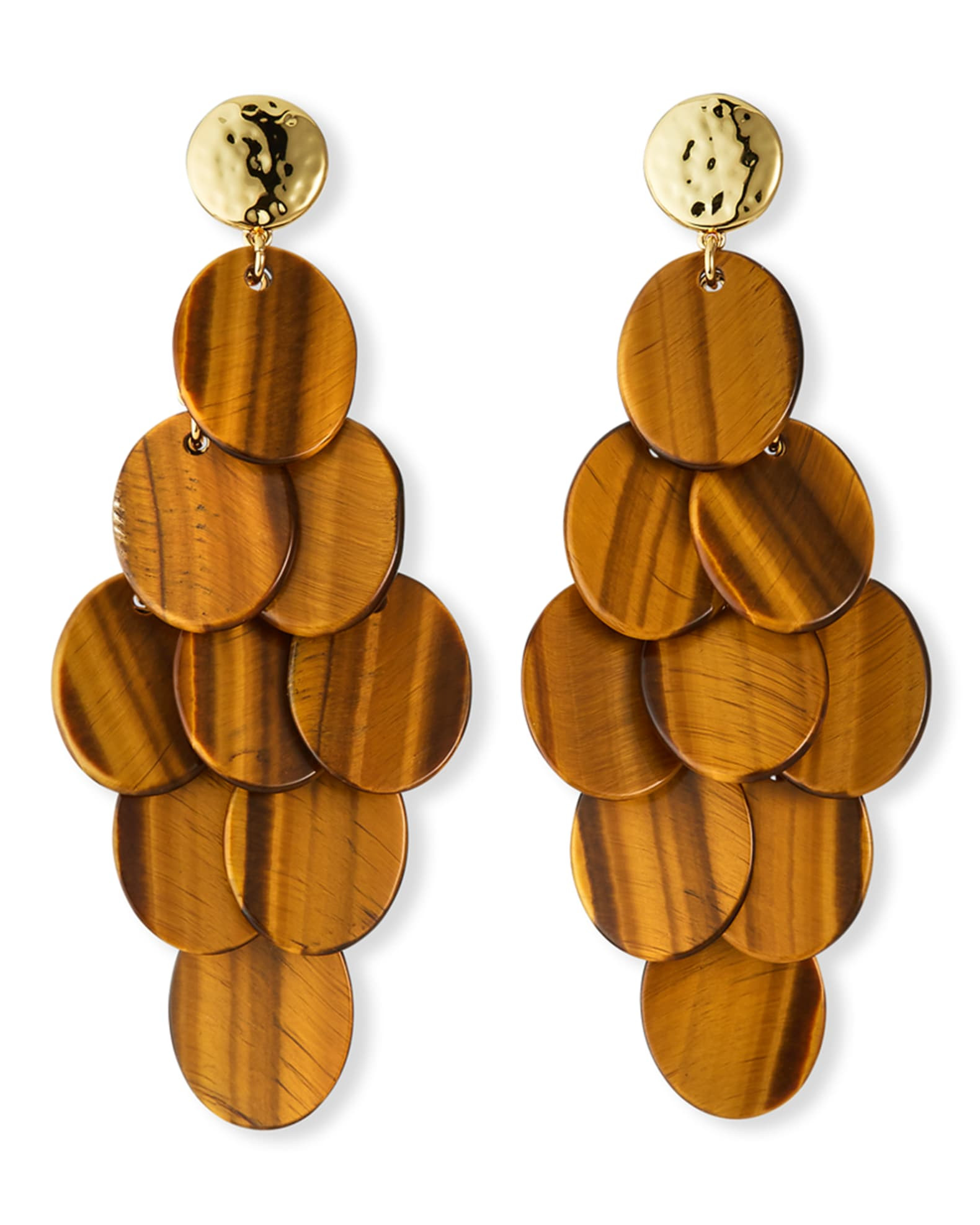 Tiger's Eye Cluster Statement Earrings | Neiman Marcus