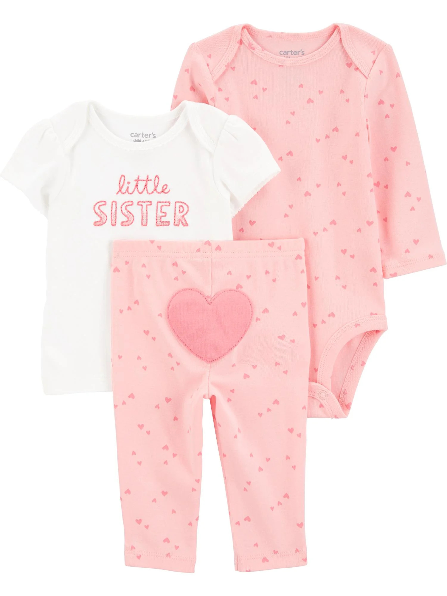 Carter's Child of Mine Baby Girl Outfit Set, 3-Piece, Sizes 0/3-24 Months - Walmart.com | Walmart (US)