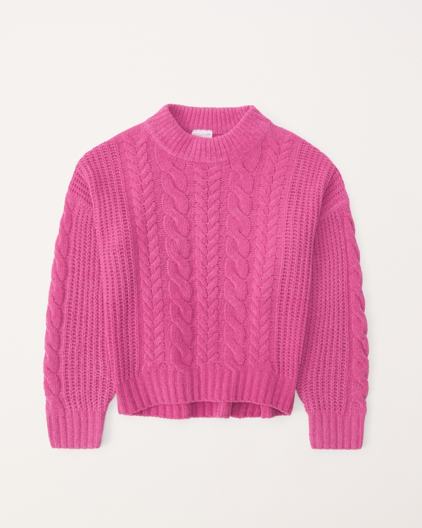 cable wedge crewneck sweater | Abercrombie & Fitch (US)