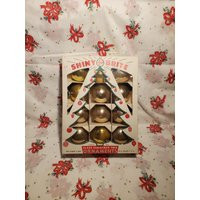 Vintage Box Of 12 Shiny Brite Ornaments, Gold | Etsy (US)