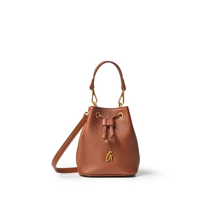 MINI PEBBLE BUCKET BAG - BROWN | Glam-Aholic Lifestyle
