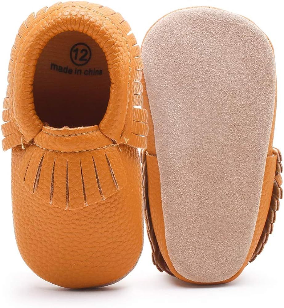 Unisex Baby Soft Sole Tassels Crib Shoes Moccasins Loafers | Amazon (US)