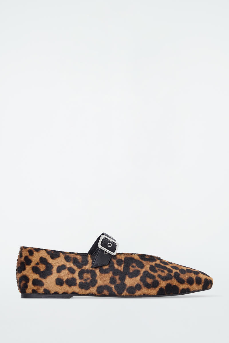 Leopard-Print Pony Hair Ballet Flats | COS UK