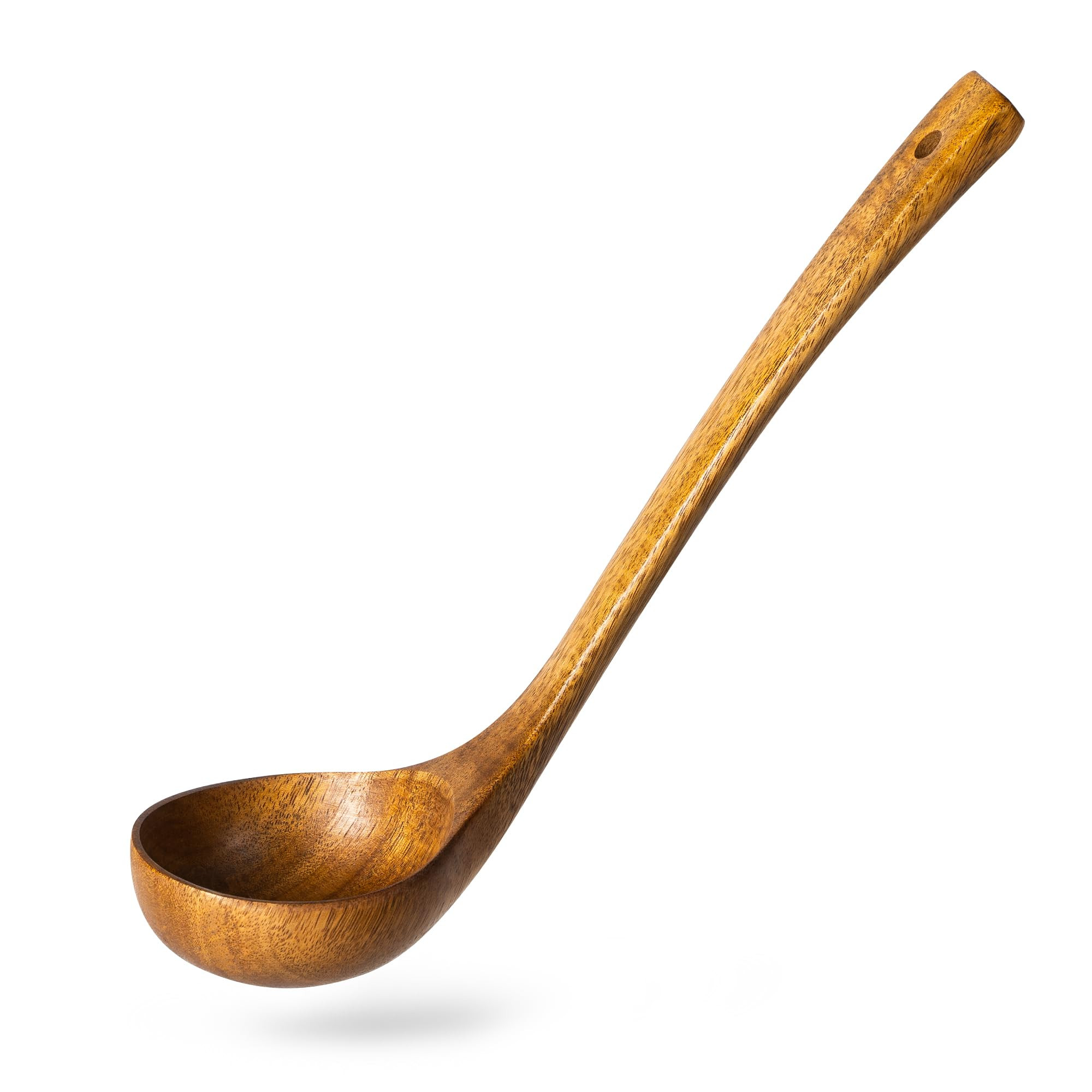 Wooden Soup Ladle, 10.8" Handle, 2 fl oz Medium Scoop Utensil for Serving & Cooking, Teak Wooden ... | Amazon (US)