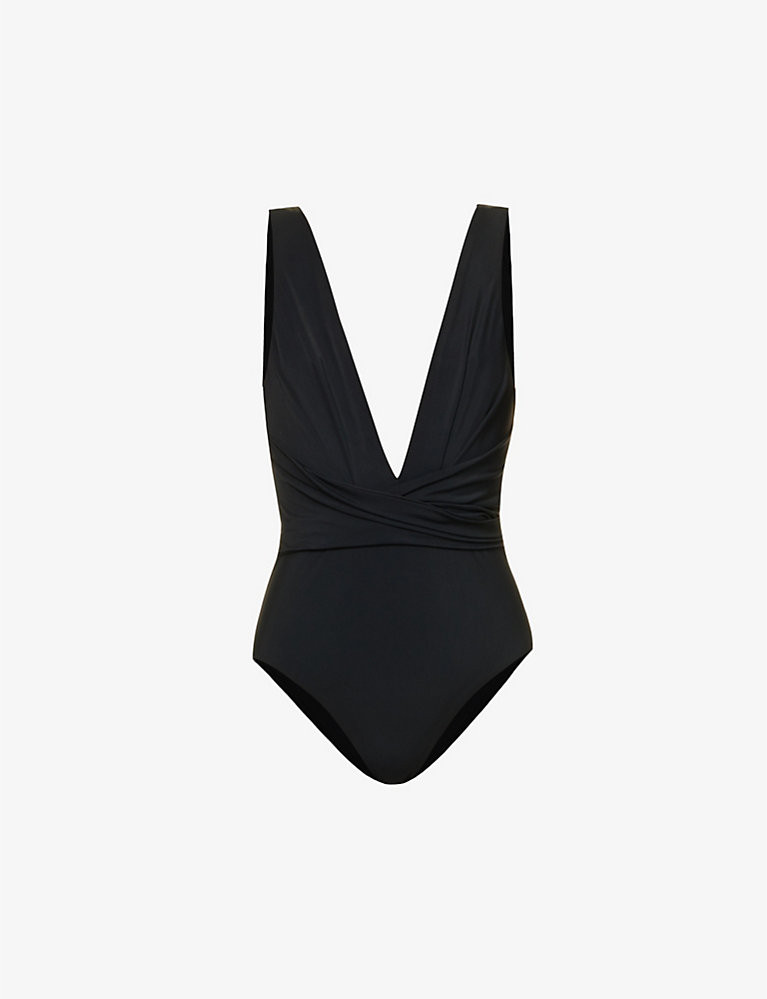 Raie plunge-neck ruched swimsuit | Selfridges