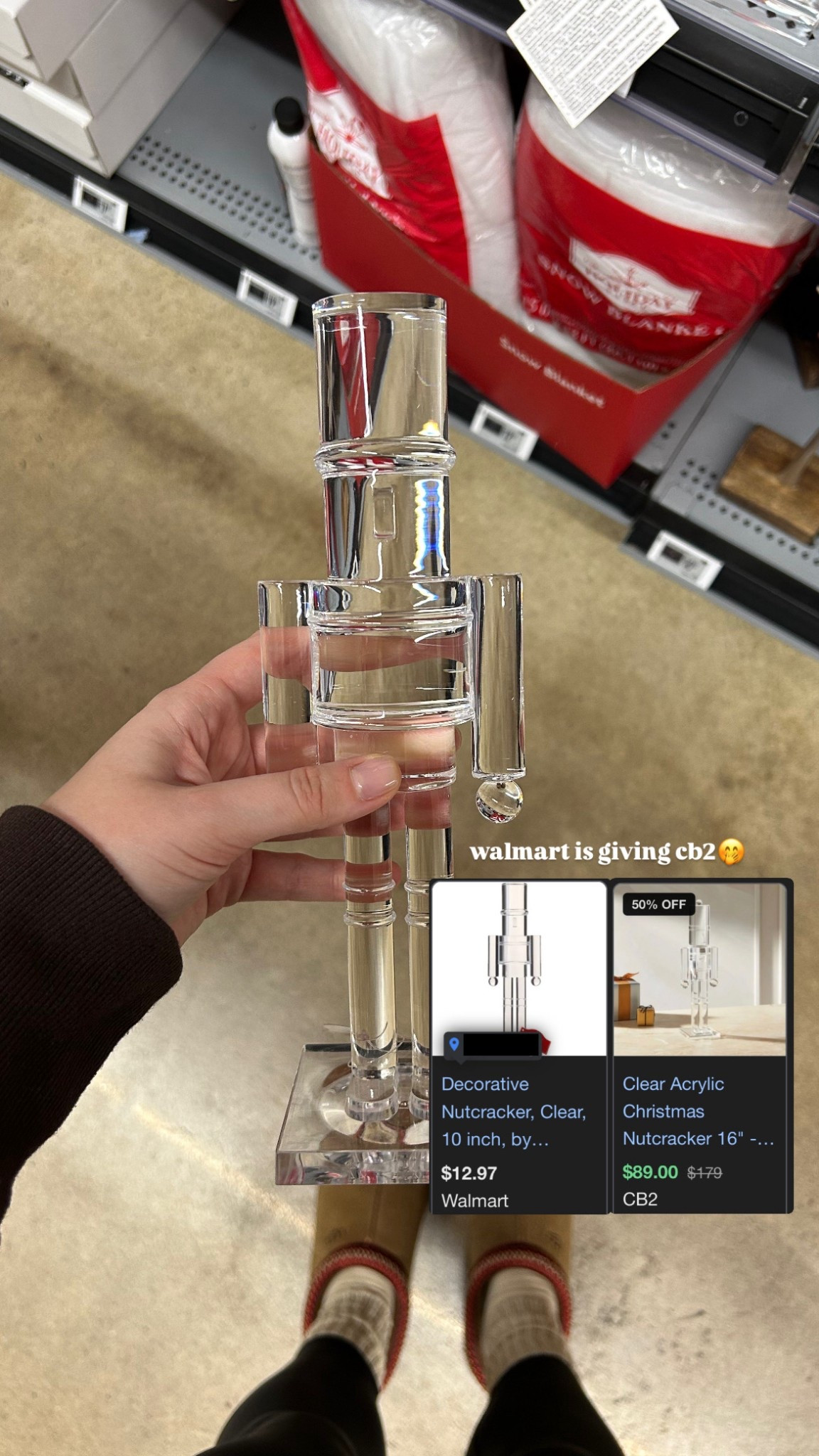 $12 clear nutcracker at walmart comparable to the $180 clear nutcracker at crate & barrel 🤭🎁

#LTKGiftGuide #LTKHome #LTKHoliday