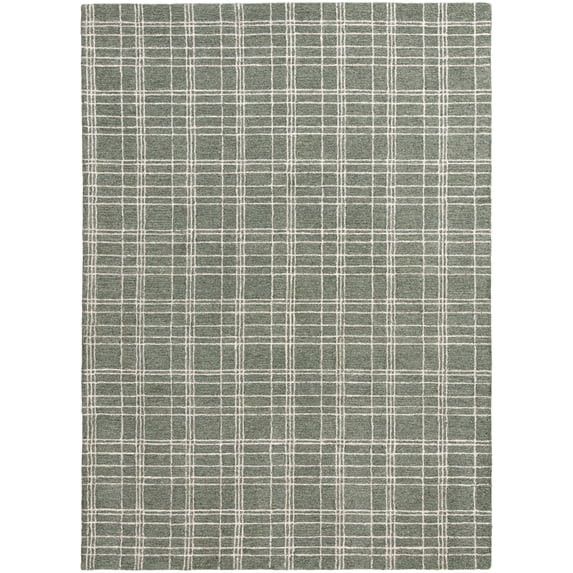 Better Homes & Gardens Green Plaid Wool Indoor Area Rug, 7'10"x9'10" | Walmart (US)