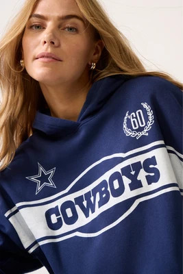 JUNK FOOD Women's Cowboys Oversized Crop Hoodie, Size Large, Truenavy Blue | Evereve