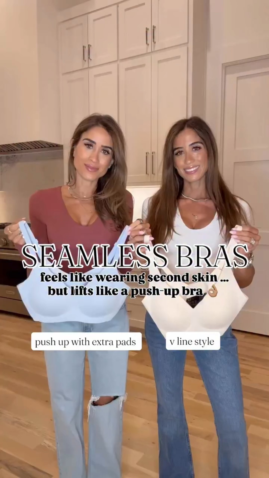 Didn’t think a seamless, wireless bra could give this much lift… but here we are!
These seamless, stretchy, breathable bras come in a push up style and a v neckline. They both naturally lift, shapes, and support without wires, and without that tight, uncomfortable feeling. They stay smooth under everything and honestly feels like you aren’t wearing a bra at all.

Why we love these:
• natural lift + support
• optional inserts for even more of a lift 
• seamless under tops
• super lightweight + breathable
• no digging, squeezing, or gapping
• comfy enough to wear for 24 hours
• perfect everyday bra

#LTKFindsUnder100 #LTKFindsUnder50