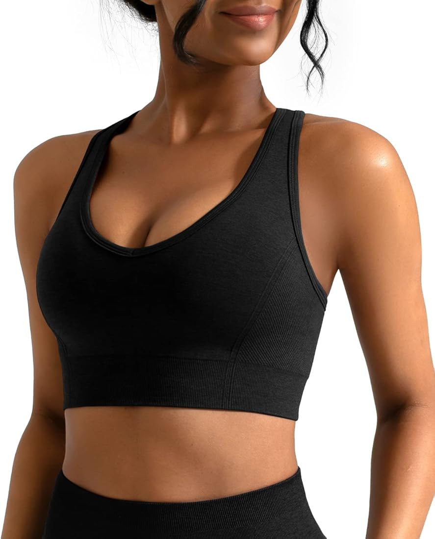 CELER Sports Bras for Women Racerback Chemistry Seamless Workout Yoga Gym Fitness Bra with Remova... | Amazon (US)