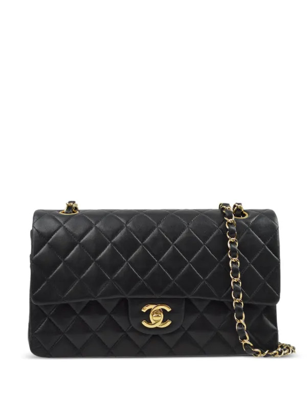 CHANEL Pre-Owned 2003 Medium Double Flap Shoulder Bag | Black | FARFETCH UK | Farfetch Global