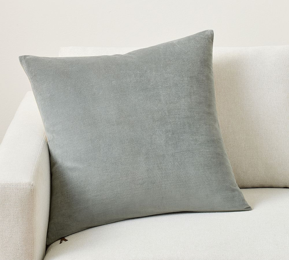Icon Velvet Pillow Cover, Blue, 22 | Pottery Barn (US)