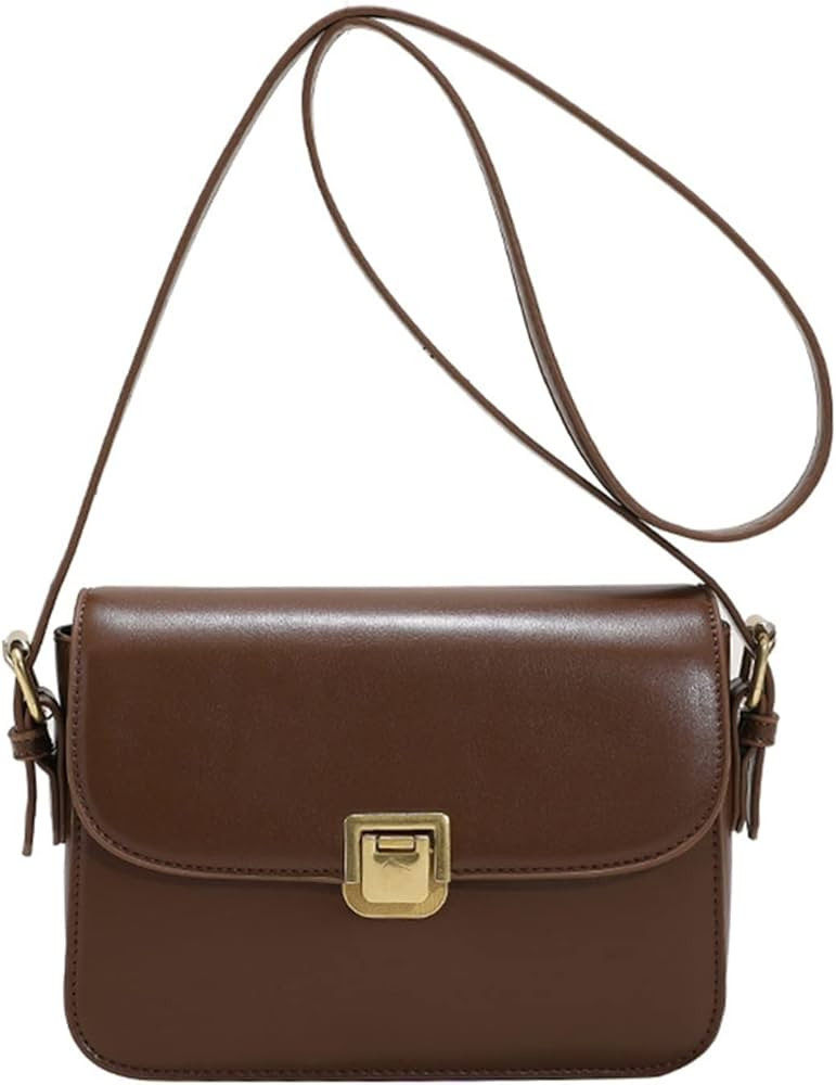 EKLART Retro Classic Leather Shoulder Womens Crossbody Bag Handbag Casual Trendy (Color : Brown, ... | Amazon (UK)