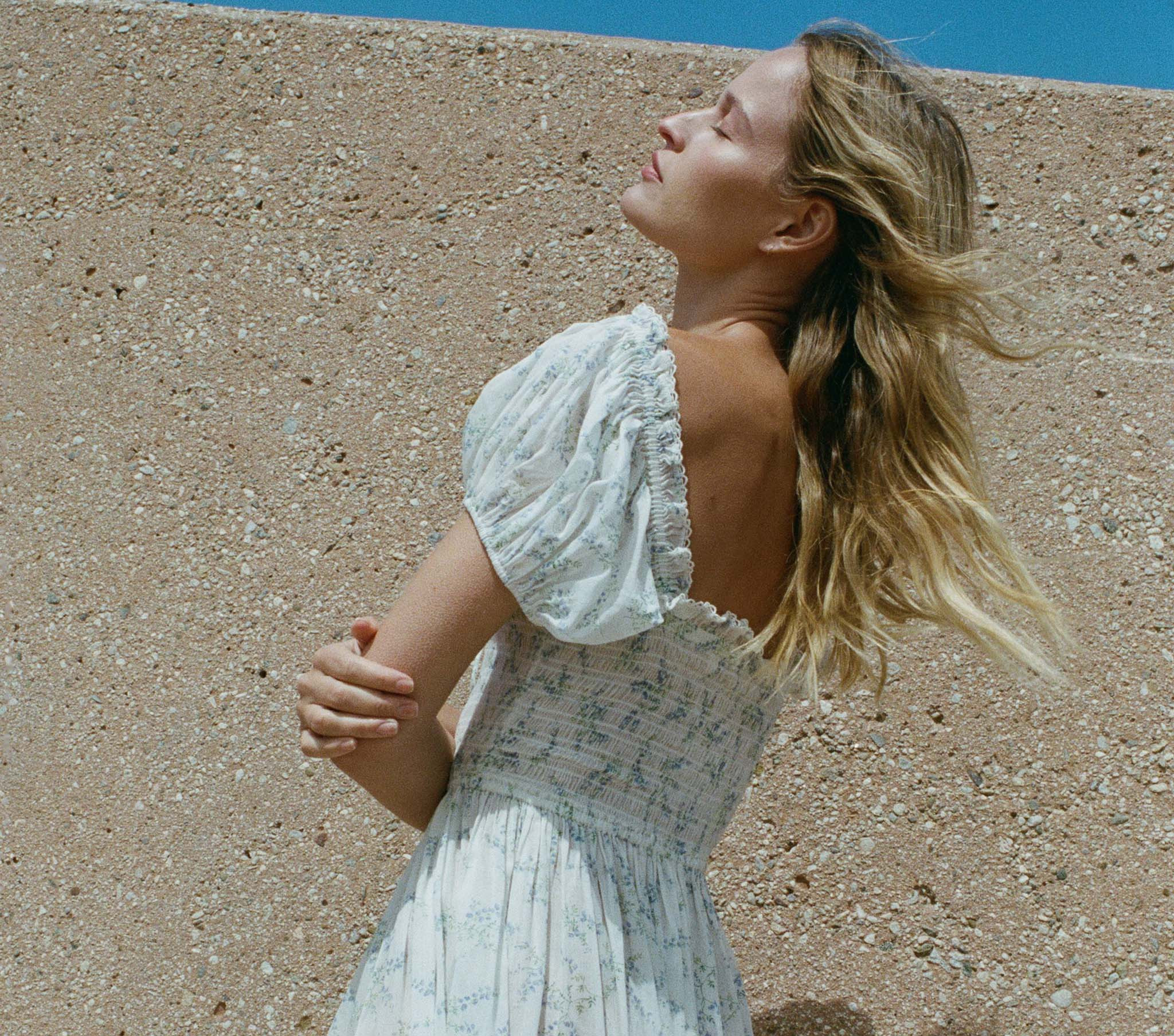 Stanza Dress - Blanc Bluebell Ballad | DÔEN | DOEN