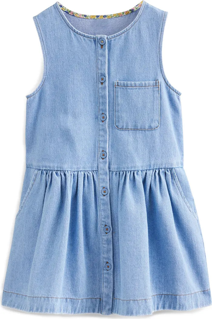 Mini Boden Kids' Pinny Nonstretch Denim Shirtdress | Nordstrom | Nordstrom