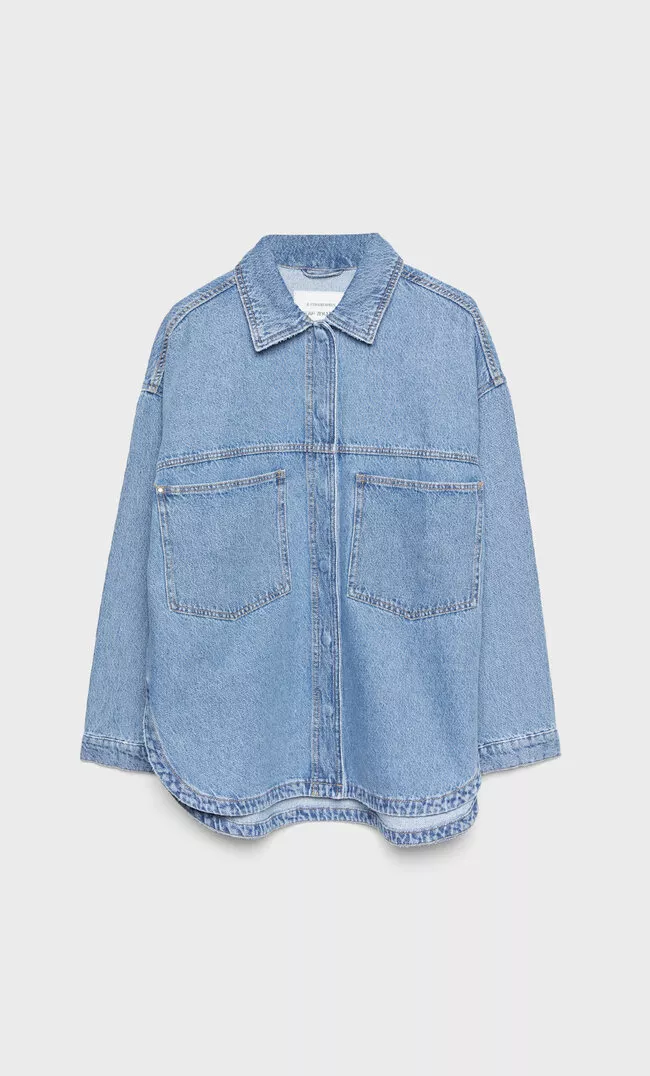 Lined Borg-collar Denim Jacket curated on LTK